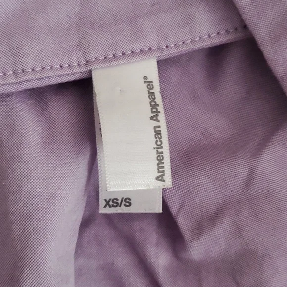 New American Apparel Belted Chamblay Lilac Shirt Dress - Picture 10 of 14